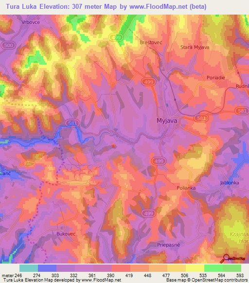 Tura Luka,Slovakia Elevation Map