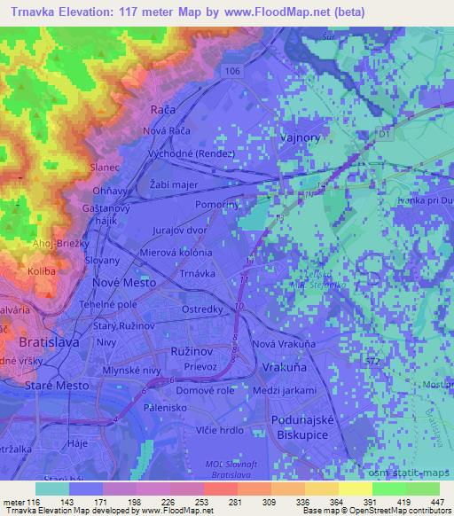 Trnavka,Slovakia Elevation Map