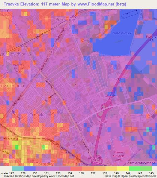 Trnavka,Slovakia Elevation Map
