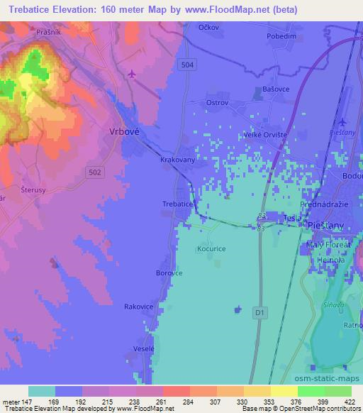 Trebatice,Slovakia Elevation Map