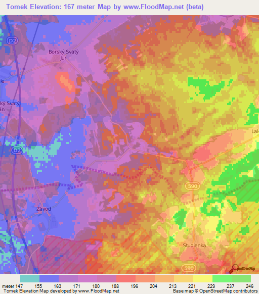 Tomek,Slovakia Elevation Map