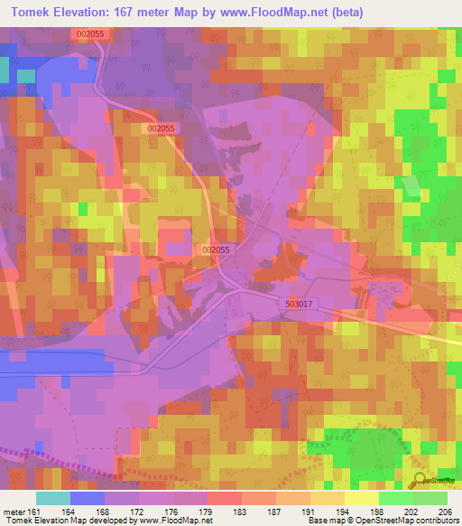 Tomek,Slovakia Elevation Map