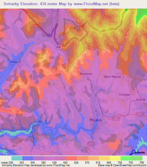 Svinarky,Slovakia Elevation Map