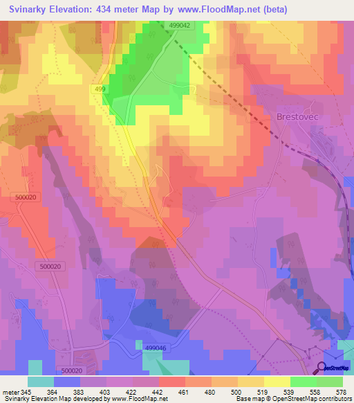 Svinarky,Slovakia Elevation Map