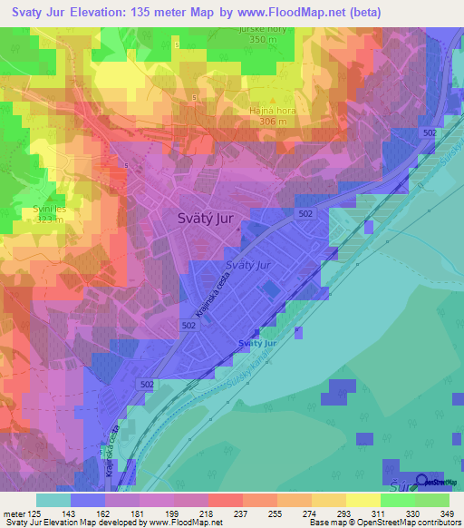 Svaty Jur,Slovakia Elevation Map