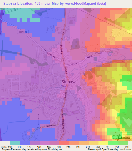 Stupava,Slovakia Elevation Map
