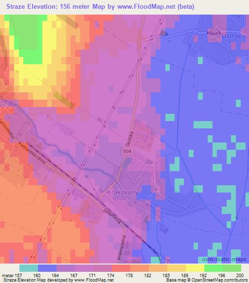 Straze,Slovakia Elevation Map