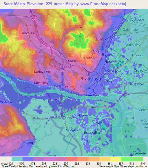 Stare Mesto,Slovakia Elevation Map