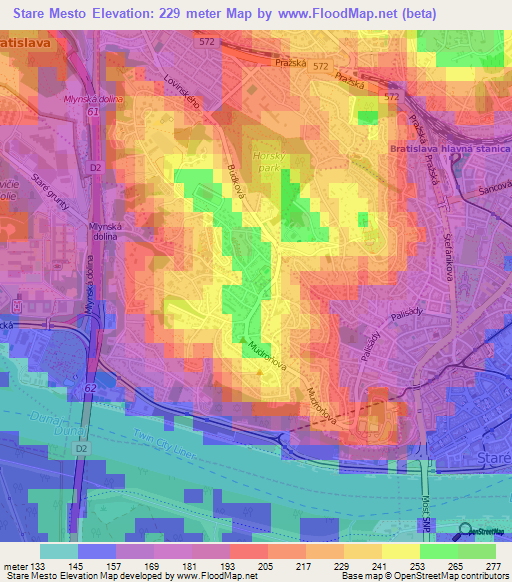 Stare Mesto,Slovakia Elevation Map