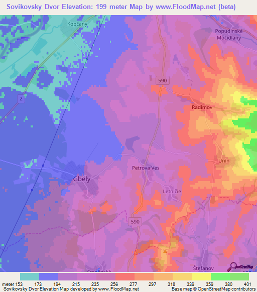 Sovikovsky Dvor,Slovakia Elevation Map