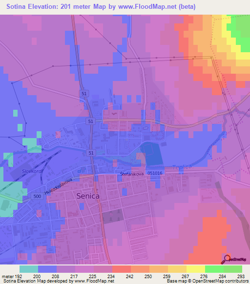 Sotina,Slovakia Elevation Map