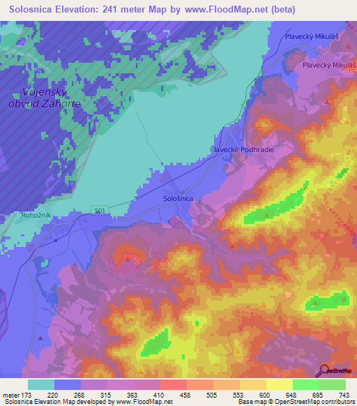 Solosnica,Slovakia Elevation Map