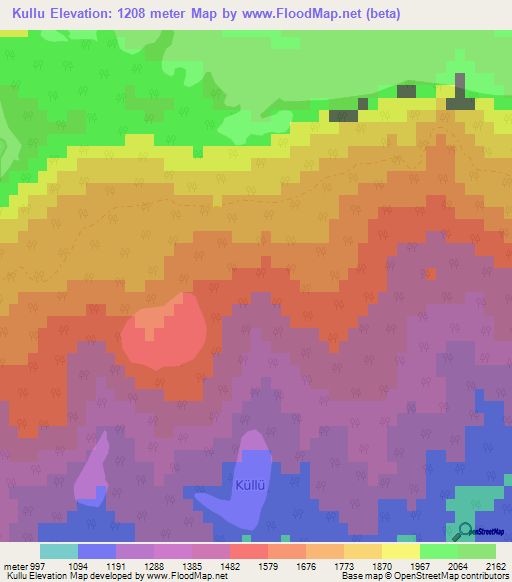 Kullu,Turkey Elevation Map