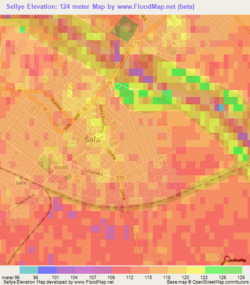 Sellye,Slovakia Elevation Map
