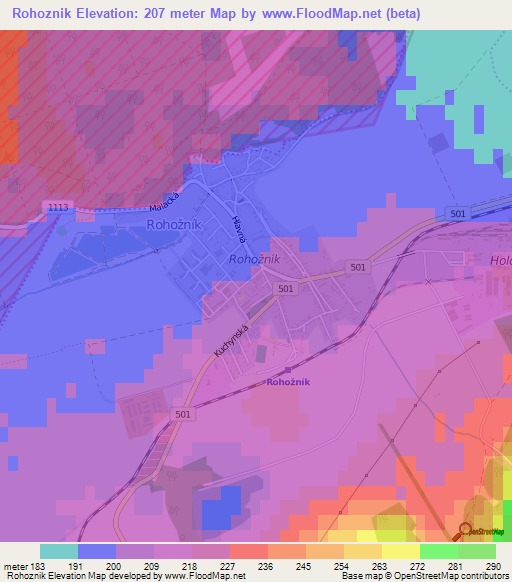 Rohoznik,Slovakia Elevation Map