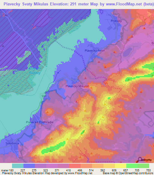 Plavecky Svaty Mikulas,Slovakia Elevation Map