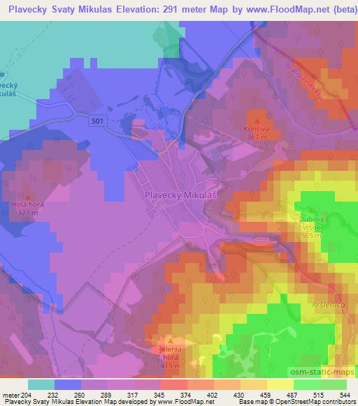 Plavecky Svaty Mikulas,Slovakia Elevation Map