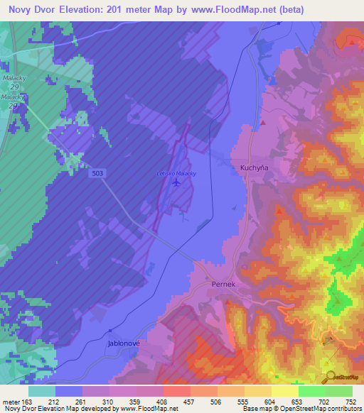Novy Dvor,Slovakia Elevation Map