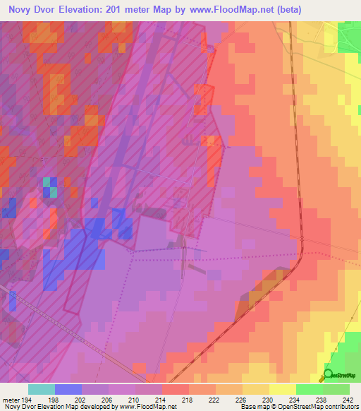 Novy Dvor,Slovakia Elevation Map