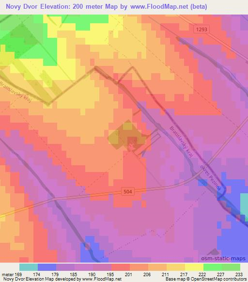 Novy Dvor,Slovakia Elevation Map
