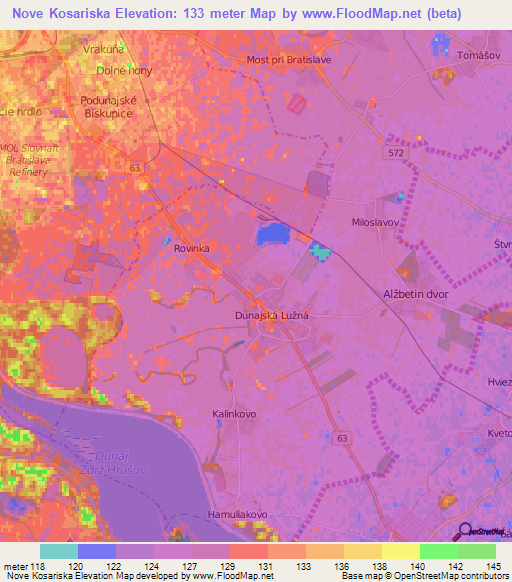 Nove Kosariska,Slovakia Elevation Map
