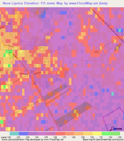 Nova Lipnica,Slovakia Elevation Map