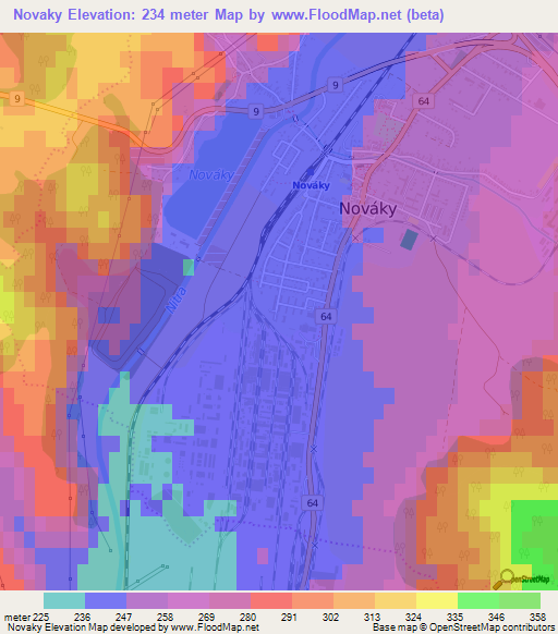 Novaky,Slovakia Elevation Map