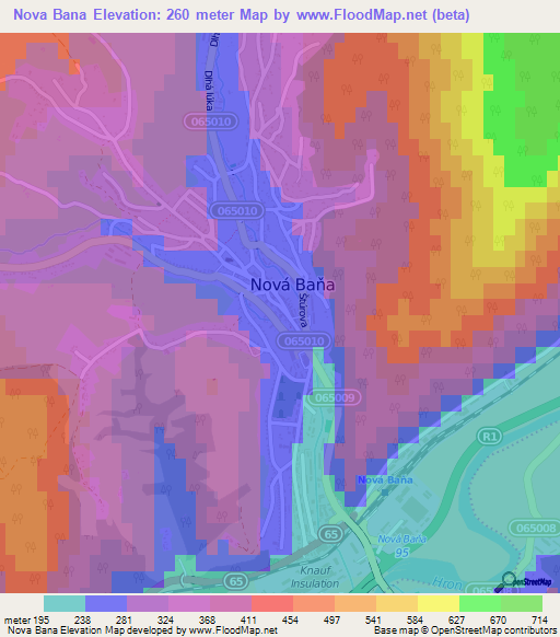 Nova Bana,Slovakia Elevation Map