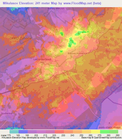 Mikulasov,Slovakia Elevation Map
