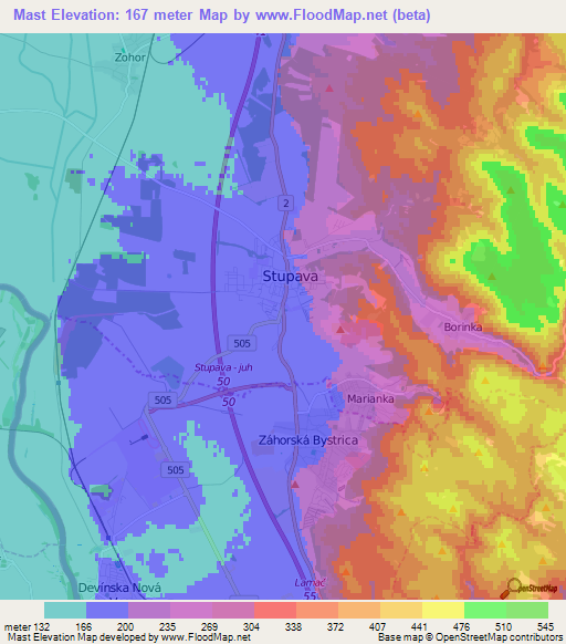 Mast,Slovakia Elevation Map