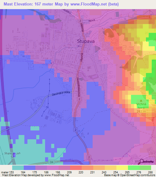 Mast,Slovakia Elevation Map