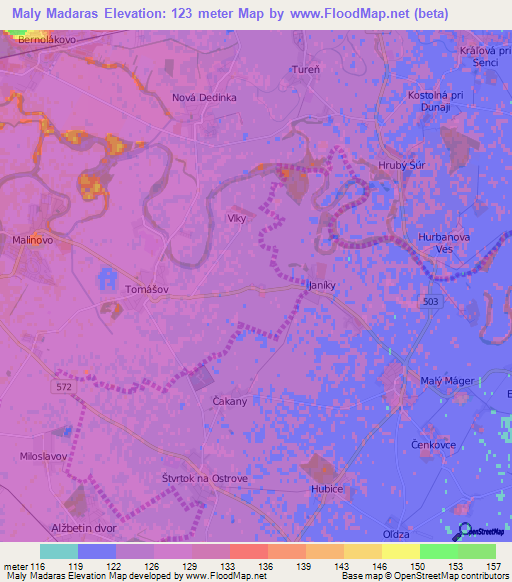 Maly Madaras,Slovakia Elevation Map