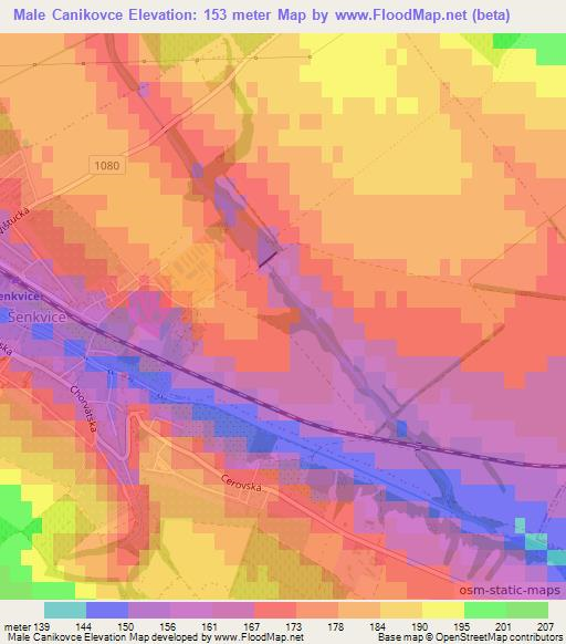 Male Canikovce,Slovakia Elevation Map