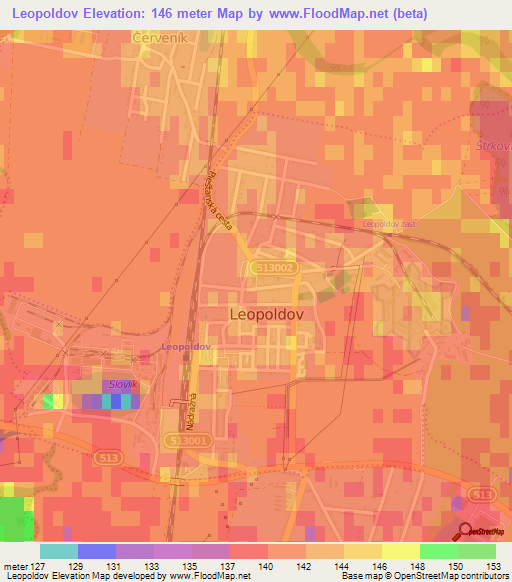 Leopoldov,Slovakia Elevation Map