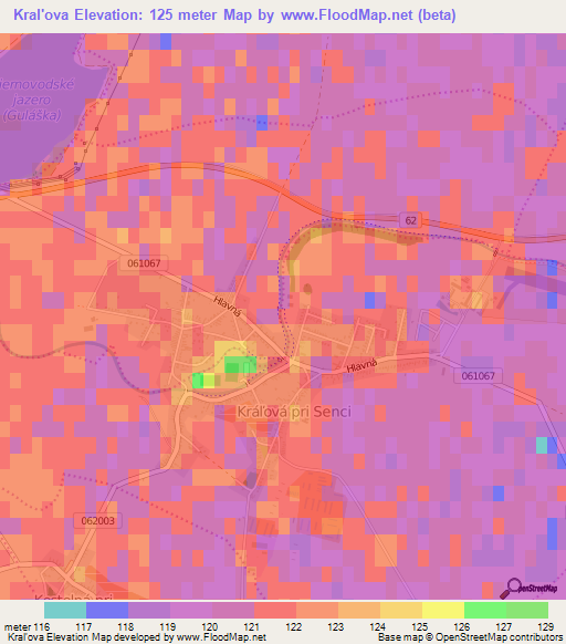 Kral'ova,Slovakia Elevation Map