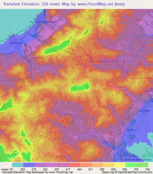 Karlubek,Slovakia Elevation Map