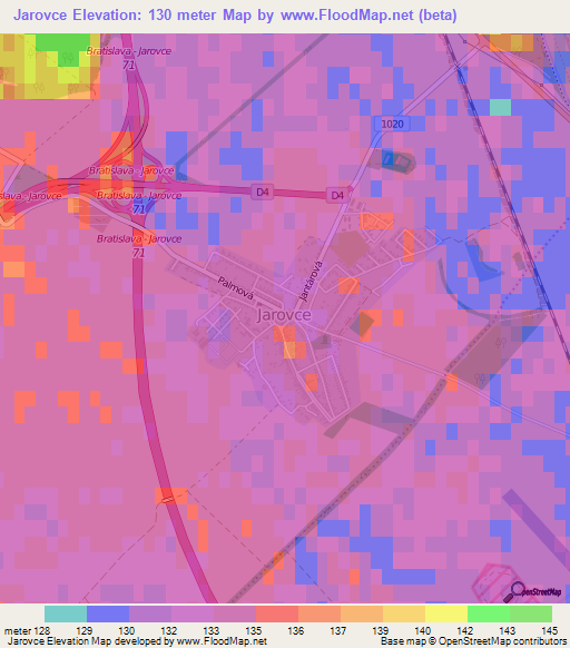 Jarovce,Slovakia Elevation Map