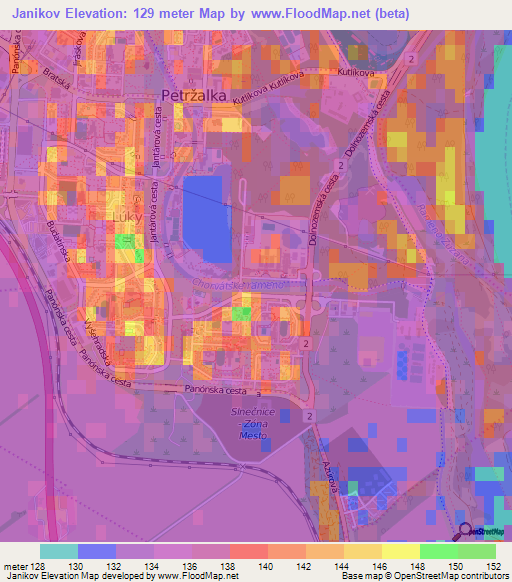 Janikov,Slovakia Elevation Map