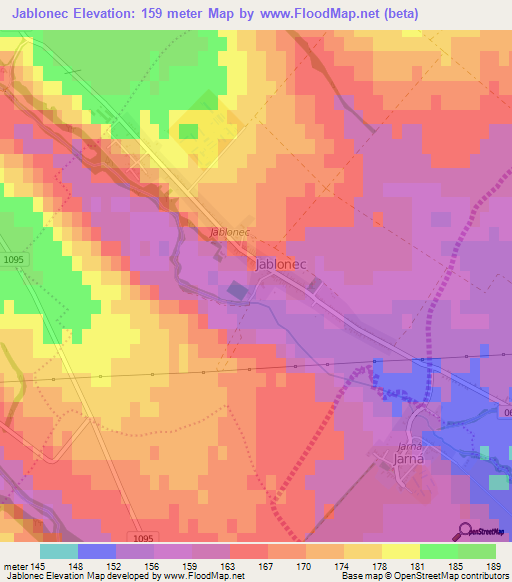 Jablonec,Slovakia Elevation Map