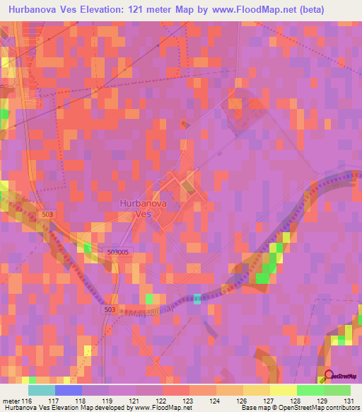 Hurbanova Ves,Slovakia Elevation Map