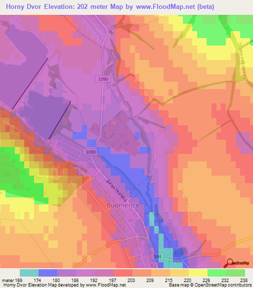 Horny Dvor,Slovakia Elevation Map