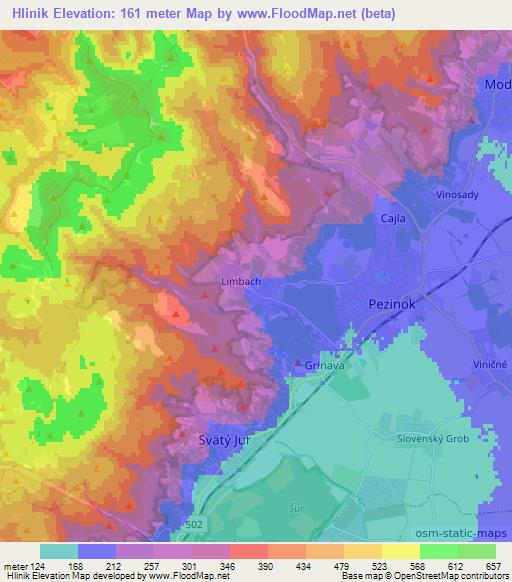 Hlinik,Slovakia Elevation Map