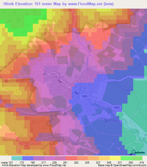 Hlinik,Slovakia Elevation Map