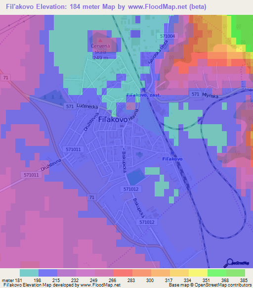 Fil'akovo,Slovakia Elevation Map
