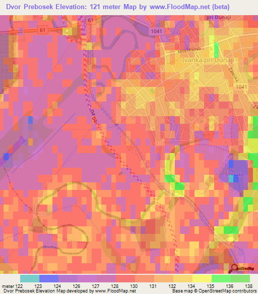 Dvor Prebosek,Slovakia Elevation Map