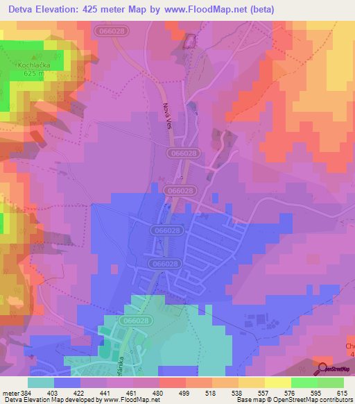 Detva,Slovakia Elevation Map