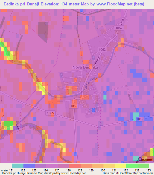Dedinka pri Dunaji,Slovakia Elevation Map