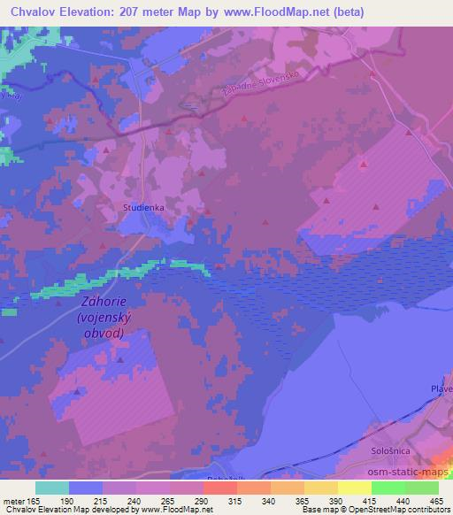Chvalov,Slovakia Elevation Map