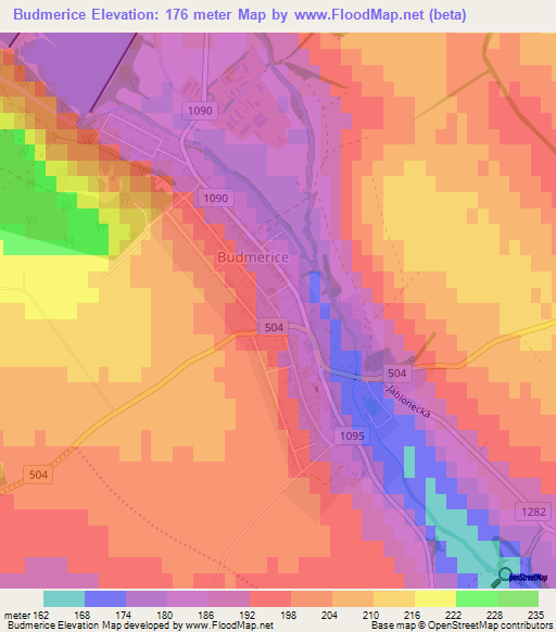 Budmerice,Slovakia Elevation Map