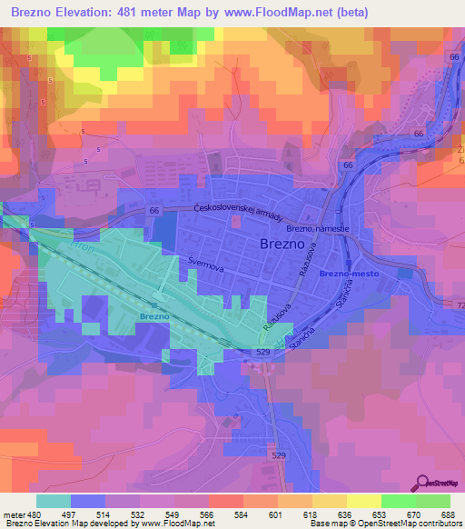 Brezno,Slovakia Elevation Map